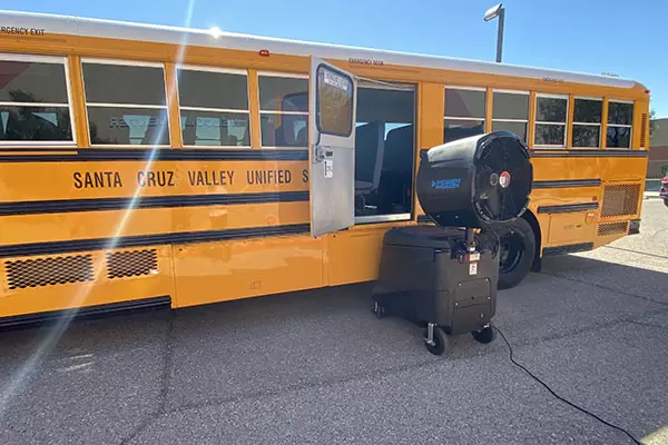 power breezer disinfecting school bus