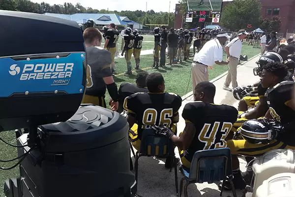 power breezer sideline fan in football event