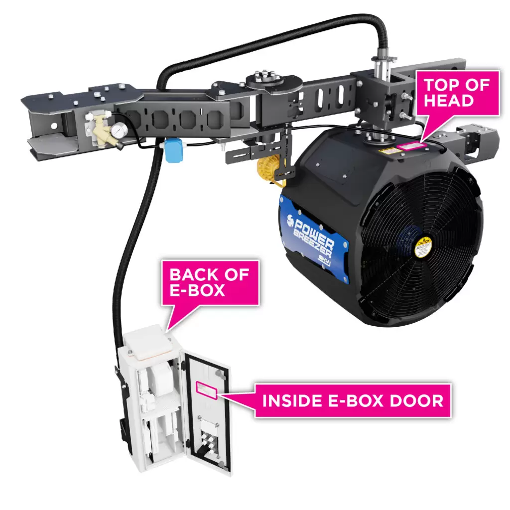 power breezer sky serial number location